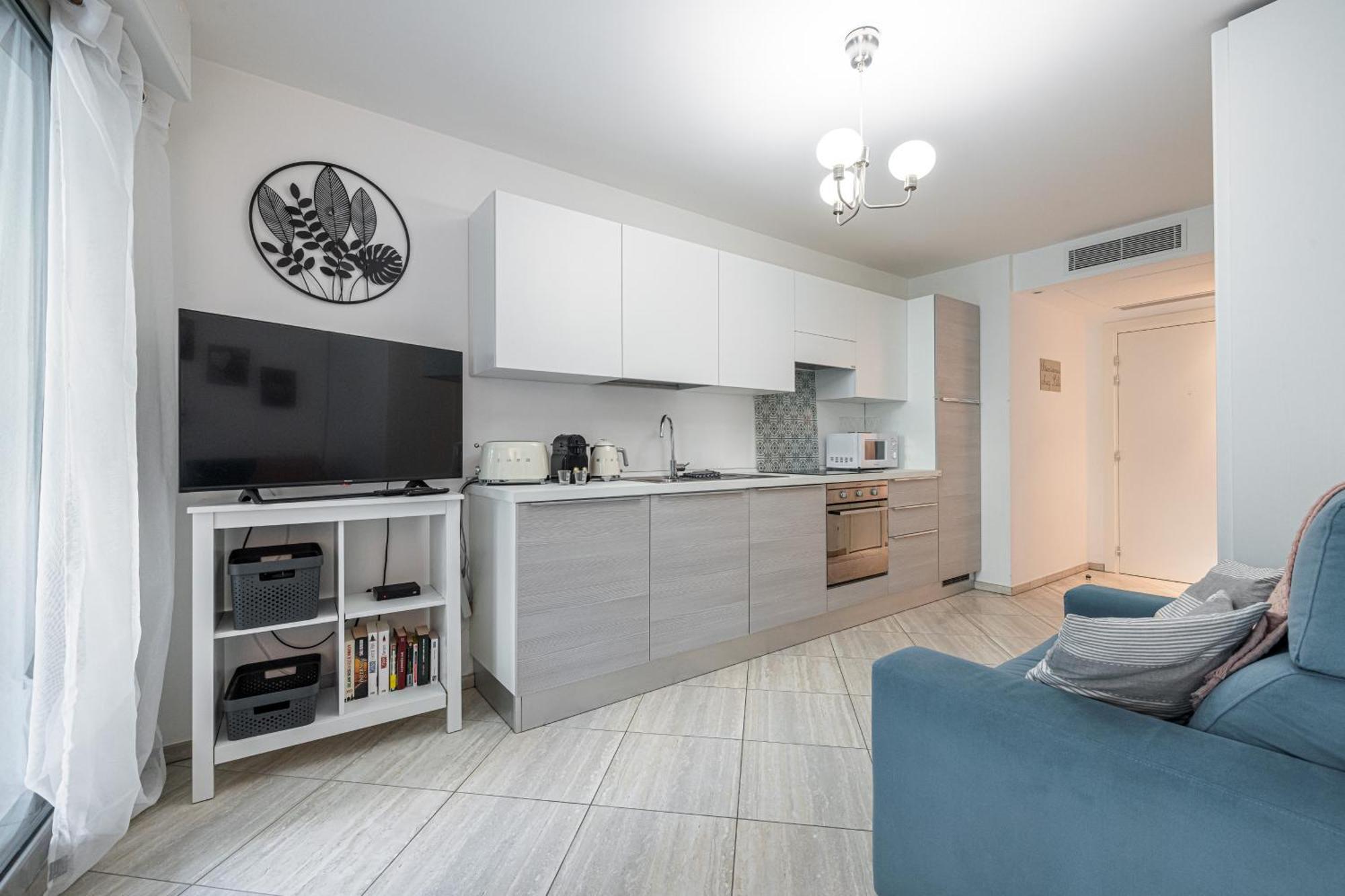 Studio Centre Terrasse Climatisation 50M Plage Ментона Екстериор снимка